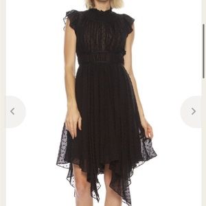 Ulla Johnson Jules High Neck Swiss Dot Dress - Noir